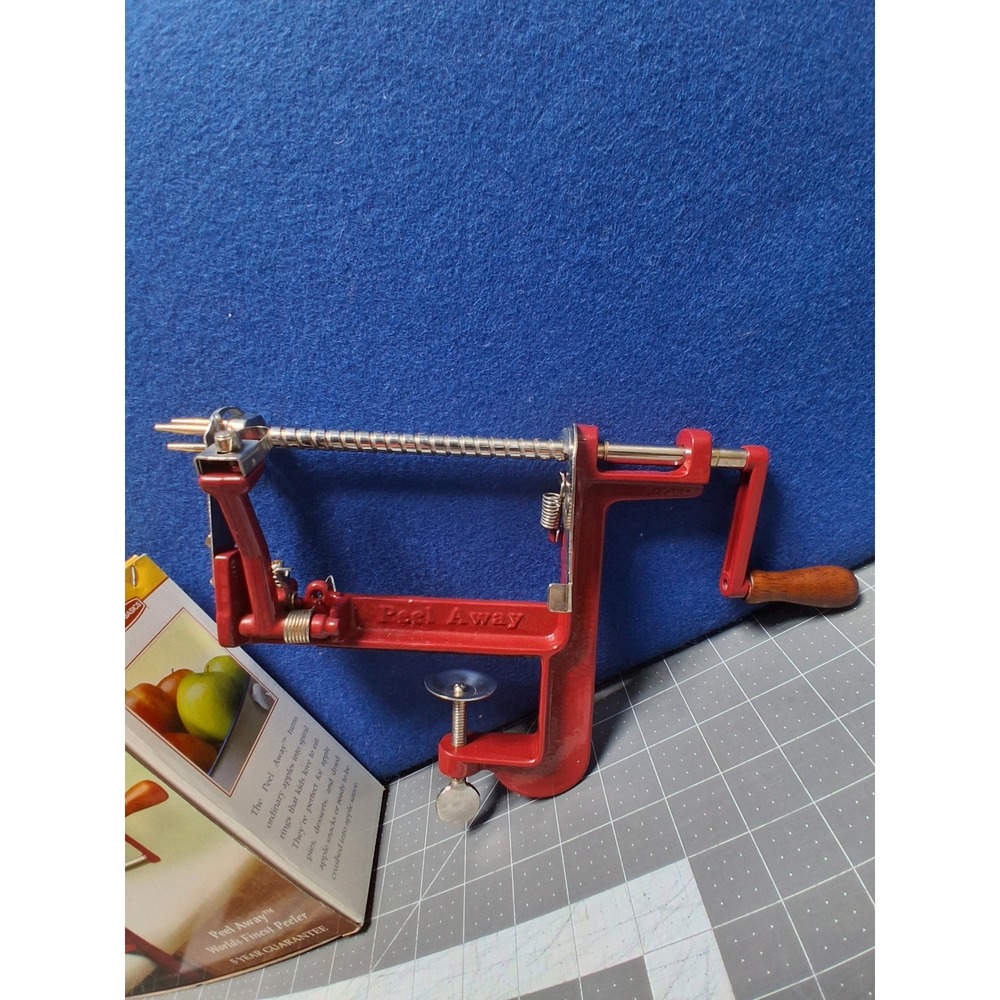 Back to‎ Basics Peel Away Apple Potato Peeler Red Cast Iron Clamp On A501
